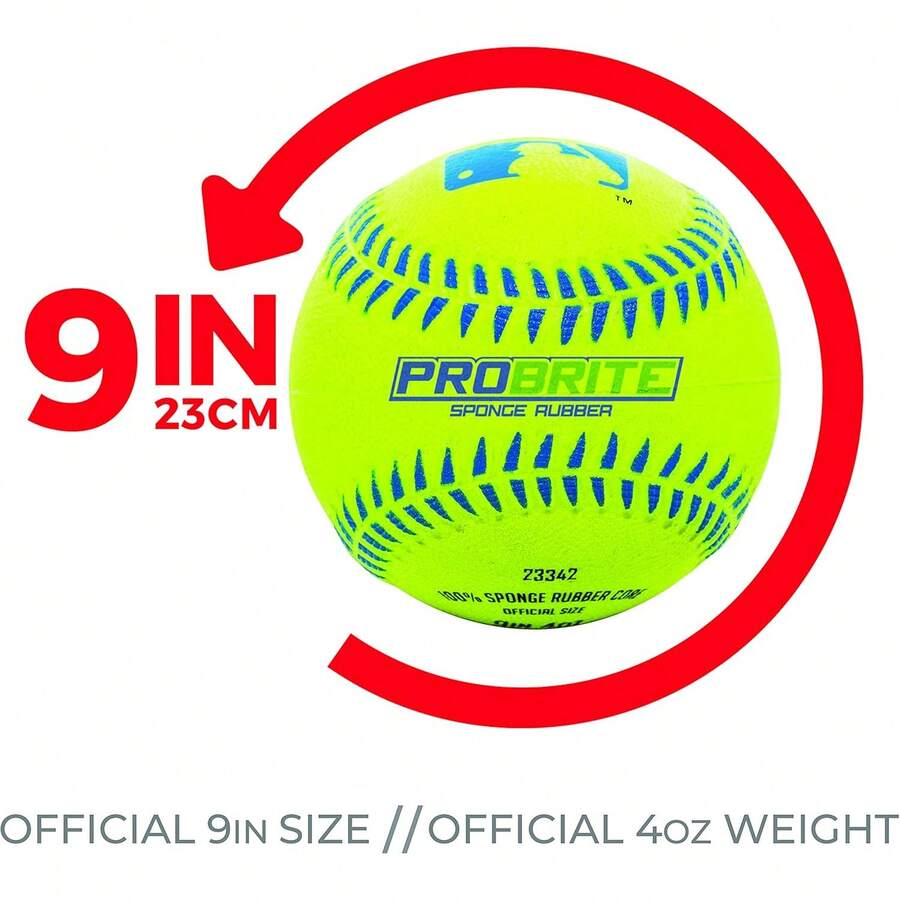 Franklin Sports Pro Brite - Teeball de Goma de neón - MLB - Tball Juvenil - Béisbol + Softbol - Uso en Interiores y Exteriores - Paquete de 2 - Ver 1