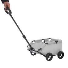 Mini carrello per cani per piccoli animali domestici, carrello della spesa pieghevole multifunzionale con maniglia estensibile, carrello per cani con borsa portaoggetti, grigio (86 * 51 * 35 cm) - Grigio - Visualizzare 9