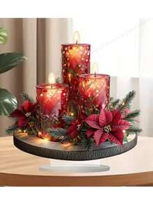 Bohemian Acrylic Christmas Candle Holder, Inspiring Desktop Decor, Suitable For Home And Holiday Atmosphere, Christmas Decoration