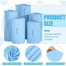 Cylinder Covers Set Of 3 Spandex Cylinder Pedestal Stand Covers Red Cylinder Cover Round Pedestal Cylinder Covers Multicolor Pedestal Cover For Wedding Party Ceremony DecorationKF - 淺藍色 - 查看 9