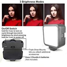 Kit de Vlogging portátil de vídeo con trípode para cámara SLR, teléfono inteligente, fotografía, soporte de luz, micrófono - Negro - Ver 7