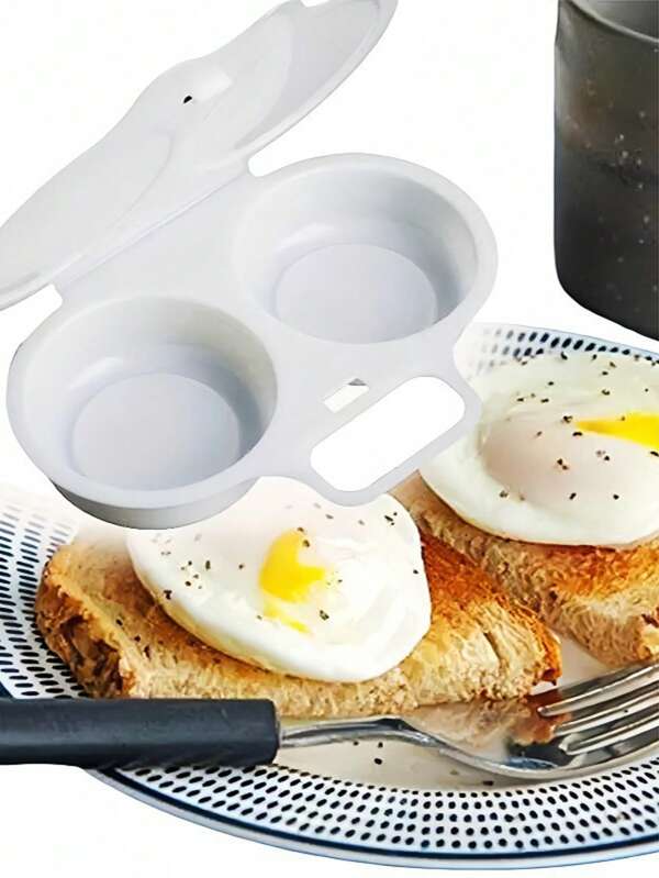 Juego de sartén para huevos de microondas de 2 tazas - Molde apilable de plástico PS para escalfar huevos para tortillas, un imprescindible en la cocina del desayuno, regalo de Halloween, cocedor de huevos en microondas, sartén para tortillas, utensilio de cocina, diseño ahorra espacio, herramienta de cocina moderna, fácil de limpiar, menaje de cocina duradero, accesorio de cocina, artículo esencial de cocina, para amantes del desayuno