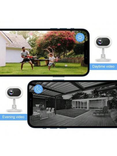 WiFi Slimme Home Security Camera 1080P HD Voice Intercom, Night Vision USB Powered Indoor/Outdoor Surveillance System, Motion Alert System Remote Mobile Viewing Sleek Wit Compact view 8