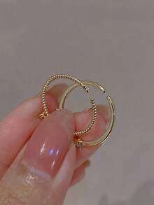 2 Pieces Adjustable Open Rings Set For Girls, Perfect Gift For Birthdays, Holidays, And Parties, Sparkling Heart Design Ring(Random Selection For Shipping) - 隨機 - 查看 3