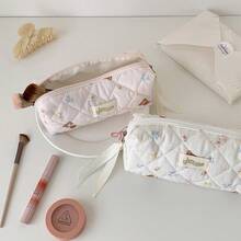 1 pieza Bolsa de almacenamiento de brochas de maquillaje con diseño de oso lindo, organizador de escritorio de alta calidad DIY, estuche para lápices de papelería para estudiantes