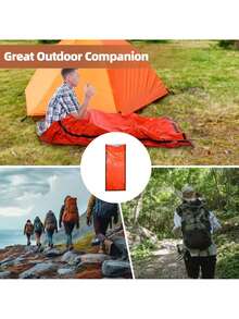 Emergency Sleeping Bag - Portable Heat Insulation Survival Sacks, Lightweight Waterproof Thermal Bivy / Mylar-Style Sleeping Sack With Reflective Insulation And Compact Stuff Sack, Quick-Deploy Design For Camping, Hiking, Roadside Emergencies, First Aid Kits & Travel, Essential Survival Gear