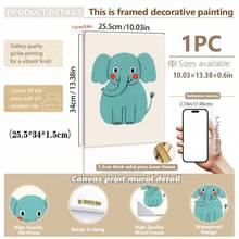 1 gerahmtes/Leinwand Wandkunst, Dinosaurier Tier Thema Dekoration. Badezimmer Wanddekoration. Themen Poster, Schlafzimmer Dekoration, Raumdekoration, Heimdekoration, Ornamente, Winterdekoration für Zuhause, Wanddekoration. Geeignet für Kinderzimmer, Kinderzimmer, Jungen- und Mädchen-Partyräume, Kita-Klassenzimmer Dekoration, wasserfestes Material. Kopfteil Dekorative Tapete, Party Deko Geschenke. Badezimmer Wanddekoration.