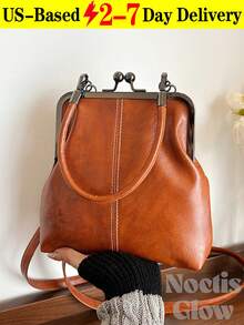 Leather Crossbody Bag For Women, Retro Style Mini Handbag With Adjustable Shoulder Strap, Solid Color Lightweight City Tote , Top Handle Handbags, Shoulder Bags, Crossbody Bags,Fashionable And Versatile, Suitable For Commuting And Dating - 彩色 - 查看 13