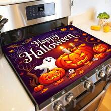 1 pièce Autocollant magnétique plat avec motif fantôme et citrouille d'Halloween, facile à nettoyer au lave-vaisselle, sans colle nécessaire, convient aux appareils de cuisine (lave-vaisselle, réfrigérateur), décoration de fête, accents saisonniers pour la maison, lavable et réutilisable, décoration intérieure