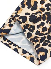 Purechapter 2 Peças Conjunto de Calças para Meninas, Calça Cargo Preta Casual com Bolso Lateral e Calça Reta de Cintura Elástica com Estampa de Leopardo, Adequado para Uso Casual Diário, Atividades ao Ar Livre, Outono/Inverno