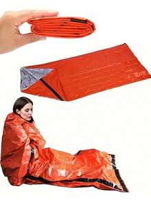 Emergency Sleeping Bag - Portable Heat Insulation Survival Sacks, Lightweight Waterproof Thermal Bivy / Mylar-Style Sleeping Sack With Reflective Insulation And Compact Stuff Sack, Quick-Deploy Design For Camping, Hiking, Roadside Emergencies, First Aid Kits & Travel, Essential Survival Gear