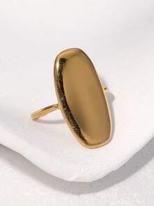 4 件套简约几何开口戒指套装，可调节不锈钢镀金戒指，适合女性日常、派对、约会佩戴