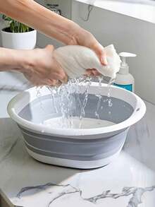 1pc Portable Foldable Washbasin, Foldable Sink Basin, Outdoor Wash Folding Basin, Home Bathroom Wash Basin, Large-Capacity Folding Basin For Car Washing, Kitchen Vegetable Wash Basin, Multi-Purpose Folding Basin, Can Be Used To Wash Vegetables