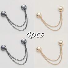 2/4/6/8/10pcs Multi-Functional Magnetic Clips, New Magnetic Clips, Strong Magnetic Scarf Clips With Chain, Shirt Clips, Fashion Accessories For Tightening T-Shirt Hem, Neckline Hem And Pant Hem, Halloween Decor