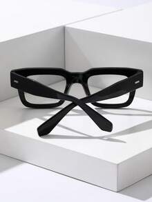 1pc Unisex Plastic Rectangular Frame Black Vintage Modern Simple Style Clear Glasses Hiking Back To School Daily Life Rave Party Street-Photography Vacation Outfits Business Ideal Choice For Gift - Clear - View 3