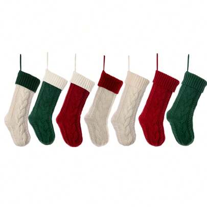 guccde Gestrickte Weihnachtsstrümpfe, 45 cm hoher Weihnachtsstrumpf mit großer Kapazität, Feiertags- und Familien-Strümpfe für Kamin, Weihnachtsfeier-Dekoration, Heimdekoration, Weihnachtsdekorationen, Raumdekoration, Winter