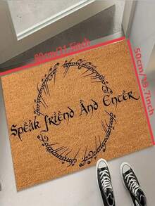 1pc Funny Phrase "Friends, Come In" Welcome Doormat, Small Rug Suitable For Holiday Decor, Daily Decor, Room Decor, Living Room, Bedroom, Kitchen, Office, Vintage Farmhouse Indoor/Outdoor Entrance Mat, Autumn/Winter Porch Mat - Multicolor - View 12