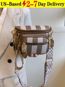 New Fashion Classic Chest Bag Multi-Layer Contrasting Plaid Adjustable Shoulder Strap Crossbody Bag Simple And Stylish Versatile Shoulder Bag Suitable For Work Commuting Daily Out Shopping And Dating., Western Purse For Women,Retro Style, Casual Style, Fashion Style, Versatile, Multi-Pocket, Commuter Bag, Camera Bag, School Style, Teachers' Day Gift, Plaid Wide Strap, Large Capacity, Portable, Lightweight, Women's Bag, Sports Backpack, Leopard Print, Crossbody Bag, Portable, Lightweight, Office, Teacher, College Student, Shoulder Bag, Y2K, Punk,Pumpkin,Autumn,Halloween,Fall,Christmas,Thanksgiving,Festival,Cyber Monday,Holiday,Gift,New Year,Snow,Winter,Warm,End-Of-Year,Party - Nhiều màu - Xem 7