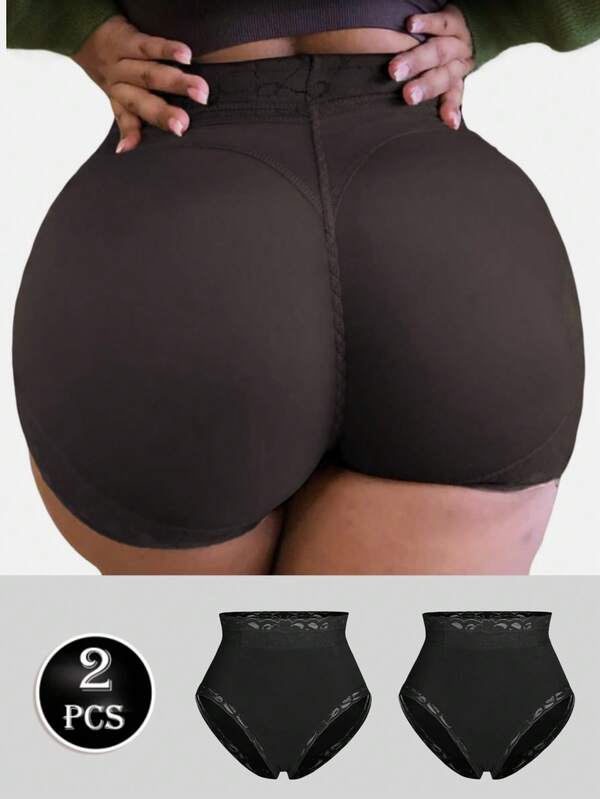 2 Peças Modelador de Corpo Feminino com Controle da Barriga e Levantamento do Bumbum, Com Design Anti-Deslizante e Suporte, Adequado para Diversos Ocasiões Como Uso Diário, Modelador de Corpo Clássico Diário, Calcinha Modeladora e Alisadora