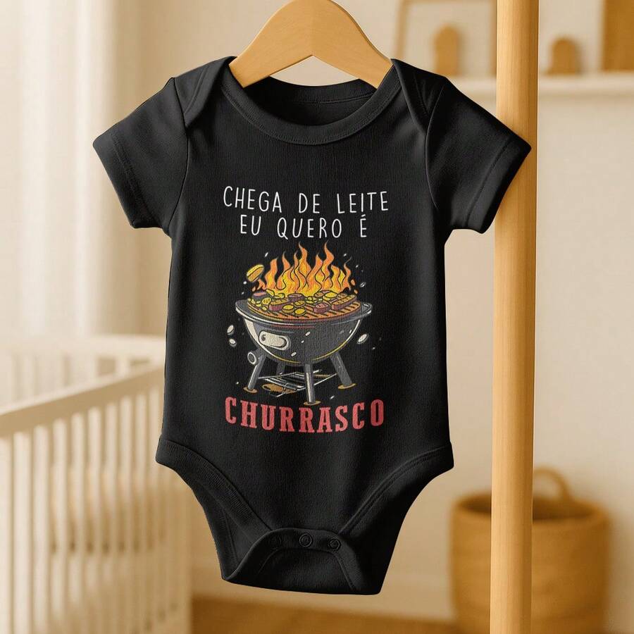 Creative Kids Bodysuit | Funny Style No More Milk I Want Barbecue - màu đen - Xem 1