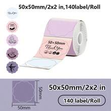 1 Roll 5 Color Floral Shape Labels, 5cm/2 Inch Self-Adhesive Thermal Paper, Suitable For Phomemo M110/M200/M220 New Creative Colorful Thermal Label Paper