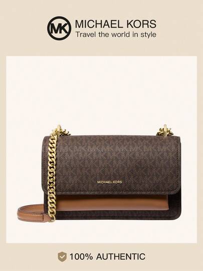 Michael Kors CLAIRE MK Shoulder Bag For Women Flap Armbag Casual Leather Crossbody Bag For Women Daily Commute Chain Strap Wallet Purse