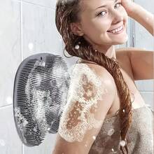 SoftBreeze Silicone Foot Scrubber With Suction Cup - Hypoallergenic Non-Slip Exfoliating Pads, Light Beige Dead Skin Cleansing Tool - Manual Foot Massager And Pedicure Set For Shower/Bath - Fragrance-Free Home Pedicure Kit