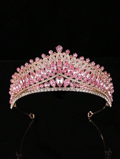1pc Elegant Witch Crown, Beauty Pageant Crown, Wedding Headpiece, High-End Hair Accessory, European & American Bridal Crown