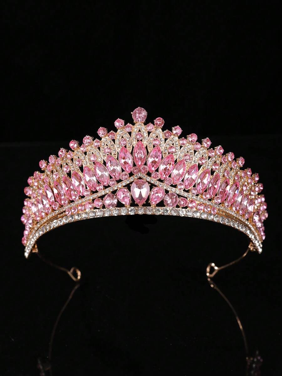 1pc Elegant Witch Crown, Beauty Pageant Crown, Wedding Headpiece, High-End Hair Accessory, European & American Bridal Crown
