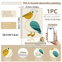 1 gerahmtes/Leinwand Wandkunst, Dinosaurier Tier Thema Dekoration. Badezimmer Wanddekoration. Themen Poster, Schlafzimmer Dekoration, Raumdekoration, Heimdekoration, Ornamente, Winterdekoration für Zuhause, Wanddekoration. Geeignet für Kinderzimmer, Kinderzimmer, Jungen- und Mädchen-Partyräume, Kita-Klassenzimmer Dekoration, wasserfestes Material. Kopfteil Dekorative Tapete, Party Deko Geschenke. Badezimmer Wanddekoration.