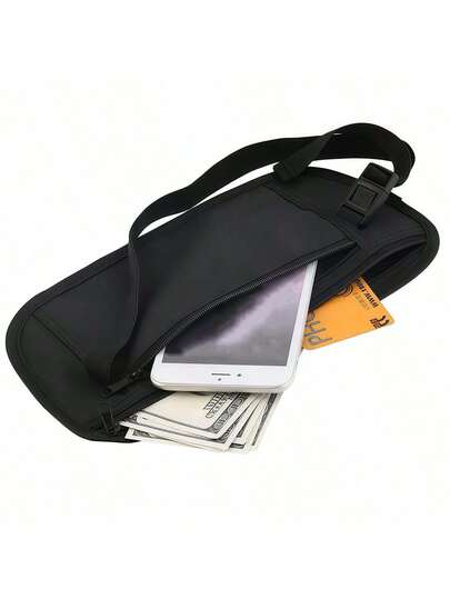 Invisible Travel Waist Packs Pouch For Passport Hidden Belt Security Wallet Case Practical Multi-Functional Waist Bag Casual Waist Bag Lightweight Belt Bag For Daily Use For Workout Running Hiking Cycling Exercise School And Home Use Travel Essentials