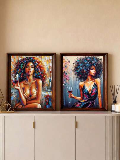 1/2pcs Handmade Diamond Painting Combination, Suitable For Beginners And Painting Enthusiasts In Mosaic Painting, Frameless Diamond Painting, Study And Office Decoration Painting, Adult Digital Painting Kit, DIY Mosaic Diamond Painting, Full Circular Diamond Shape, Home Decoration Gift, Exquisite Gift, Leisure Time To Expand Interests And Hobbies In Handmade Painting