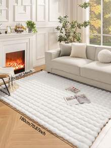 1 Stück seidiger Plüschteppich, flauschiger weicher weißer Shag-Läufer, hervorragendes Dekorationsstück, aus Polarfleece gefertigt - weich, glatt, bequem, leicht zu reinigen, warm, niedlich - ideal für Flur, Küche, Waschraum, Bad, Studentenwohnheim, Sofa, Schlafzimmer, Wohnzimmer, Waschtisch, Stuhl, Teppich, modischer Teppich