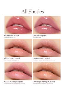 JOOCYEE Brillo de labios luminoso AURA G06 Citrine Crystal, hidratante, con acabado espejado, no pegajoso, humectante