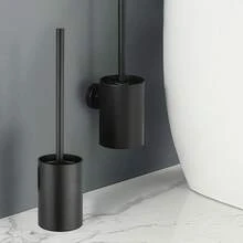 Wall-Mounted And Freestanding Dual-Use Toilet Brush Set With Long Handle For Bathroom Toilet Cleaning, Elevating The Hygiene And Elegance Of Your Bathroom. - màu đen - Xem 2