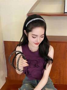 1/4 bucăți de bandă de păr multifuncțională cu diamant colorat pentru femei, bandă de păr cu stras strălucitor la modă, bandă de păr antiderapantă cu dinți, bandă de păr pentru mască facială de machiaj feminin, stras încrustat cu margine largă retro elegant negru, bandă de păr strălucitoare cu ornamente de păr antiderapante cu dinți, potrivită pentru spălarea și machiajul zilnic al feței pentru femei și fete, haine de navetă, sezonul de întoarcere la școală, haine de sezon, petreceri etc.