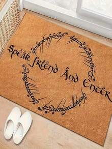 1pc Funny Phrase "Friends, Come In" Welcome Doormat, Small Rug Suitable For Holiday Decor, Daily Decor, Room Decor, Living Room, Bedroom, Kitchen, Office, Vintage Farmhouse Indoor/Outdoor Entrance Mat, Autumn/Winter Porch Mat - Multicolor - View 6