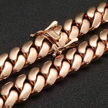 20mm Rose Gold Plated Cuban Bracelets Pulseras Para Hombre High Polish Smooth Thick Cuban Link Chain Bracelets For Men Hiphop Jewelry - 寬度20毫米 - 查看 10