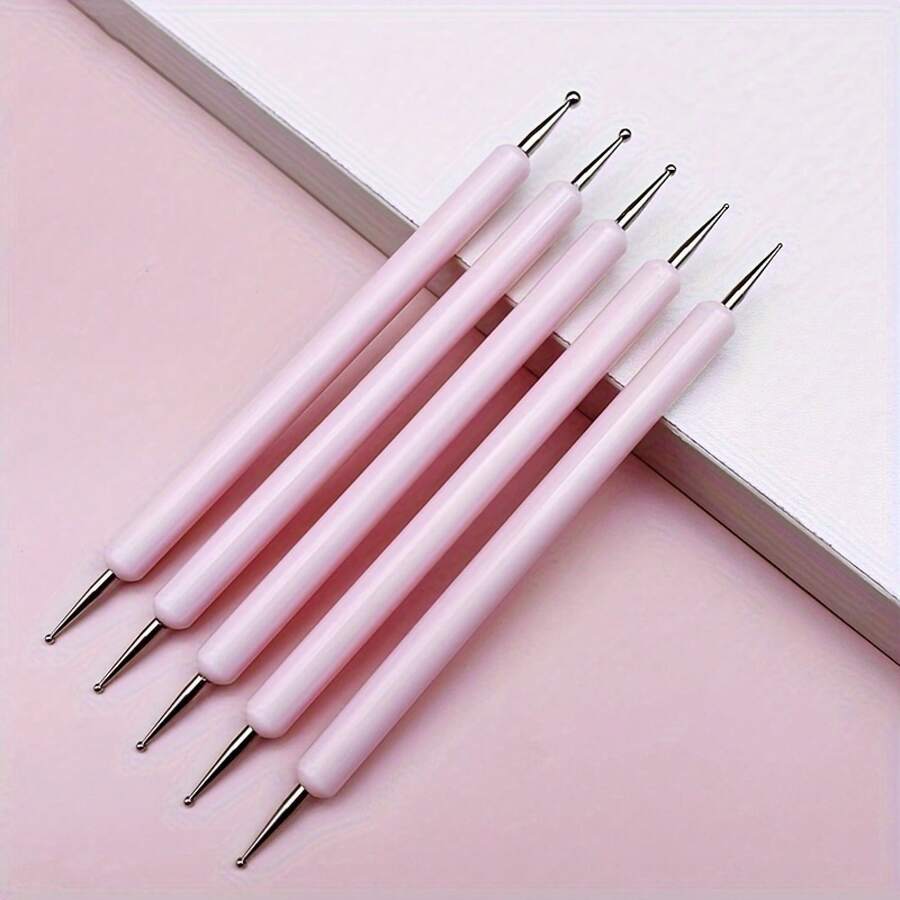 5-Piece Nail Art Dotting Tool Set, Dual-Head Embossing Pencil, Dotting Painting Nail Art Tool Set - Odorless, Suitable For Nail Artists And DIY Crafts - Bộ 5 món TB20001 - Xem 1
