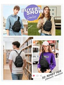 Bolso de pecho funcional convertible, mochila de 2 en 1 - Material de nailon ligero, resistente al agua, perfecto para el transporte diario, salidas casuales y viajes cortos, diseño delgado que ahorra espacio, adecuado para estudiantes, trabajadores de oficina y entusiastas al aire libre