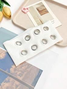 1 pièce Bandeau tricoté ajouré pour femmes, style casual polyvalent, simple, punk rock, sportif. Accessoire capillaire en matériau élastique et respirant en polyester. Écharpe d'hiver, serre-tête chaud pour femmes - Multicolore - Voir 5