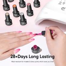 coscelia 30PCS Soak Off Gel Nail Polish Set, Red Brown Autumn Glitter Nail Gel Polish Semi Permanent, Long Lasting For Women DIY Nail Salon Gift