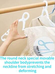 3/5 Stücke breite, verstärkte, ausziehbare Kunststoff-Windschutz-Kleiderbügel, rutschfeste Aufhängehaken mit Feststellclip für windiges Wetter und Herunterfallen, geeignet für Babyzimmer, Schlafzimmer, Balkon und Schranklagerung