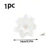 10pcs/20pcs/1pc Shiny Double Layer Poinsettia Artificial Christmas Flowers With Clips, Suitable For Christmas, New Year, Wedding Party, Wreath, Staircase, Window, Fireplace, Christmas Tree Decoration, Poinsettia Christmas Tree Ornaments, Christmas Decorations, Glitter Artificial Poinsettia, DIY Wreath, Home Decor, Wedding Party, Christmas Gift Decorations, Christmas Decorations, Holiday Party Decorations, Christmas Room Decor