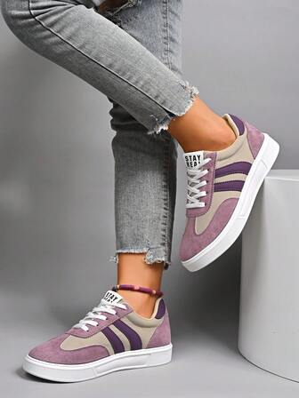 Zapatillas deportivas casuales con cordones para mujer de talla grande