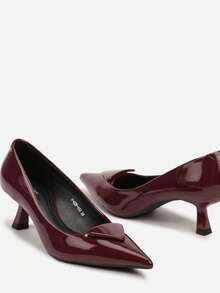 Eleganti scarpe da donna con punta affusolata e cinturino alla caviglia - adatte per lavoro/ufficio, eventi serali/feste, essenza classica, primavera/autunno - Bordò - Visualizzare 6