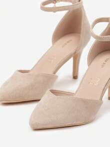 Vices Heels With Leather Insole And Ankle Strap - Khaki - View 6