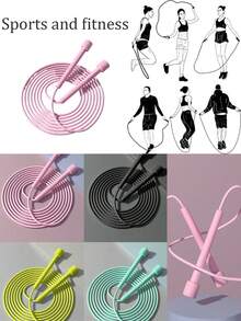 2Pcs Adjustable Pink Fitness And Weight Loss Skipping Rope - Durable, Solid Color, Perfect For Exercise And Body Shaping, Gym Accessory - Multicolor - View 2