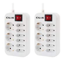 1/2pcs Eu Socket,Power Strip, 9-IN-1,EU Schuko With Switch 1.5m Extension Cable,3680W For Indoor Office, Kitchen, Living Room,White - EU E Type Plug(220-240V) - View 9