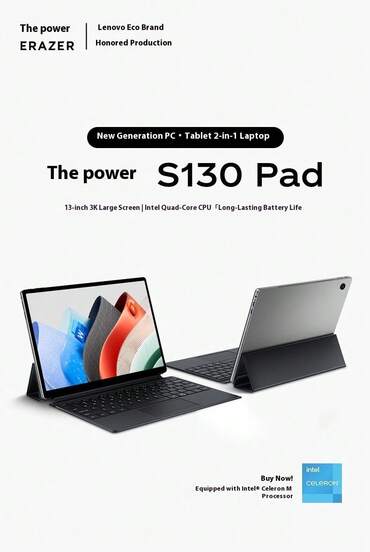 Lenovo Brand Yinengzhe S130 2-In-1 Touchscreen Laptop Tablet, 3K Resolution Full Screen, 8GB+256GB, Windows System